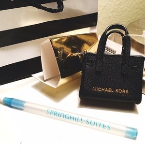 Michael Kors Dillon Leather Keychain Fob Charm NWT